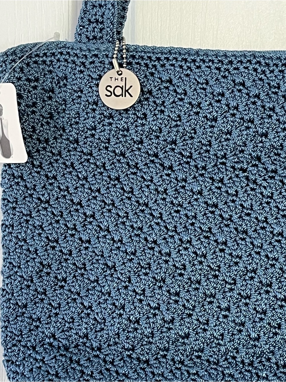 NEW The Sak Blue Crocheted Purse Double Strap 12x9